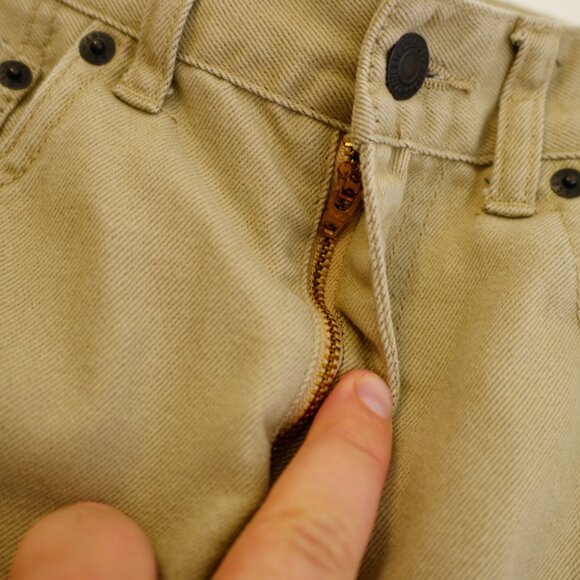 DAMAGED Levi's 511 Slim Tan Denim Jeans -16R- 28‎ / 28.5 Boys Cotton Polyester - Picture 9 of 10